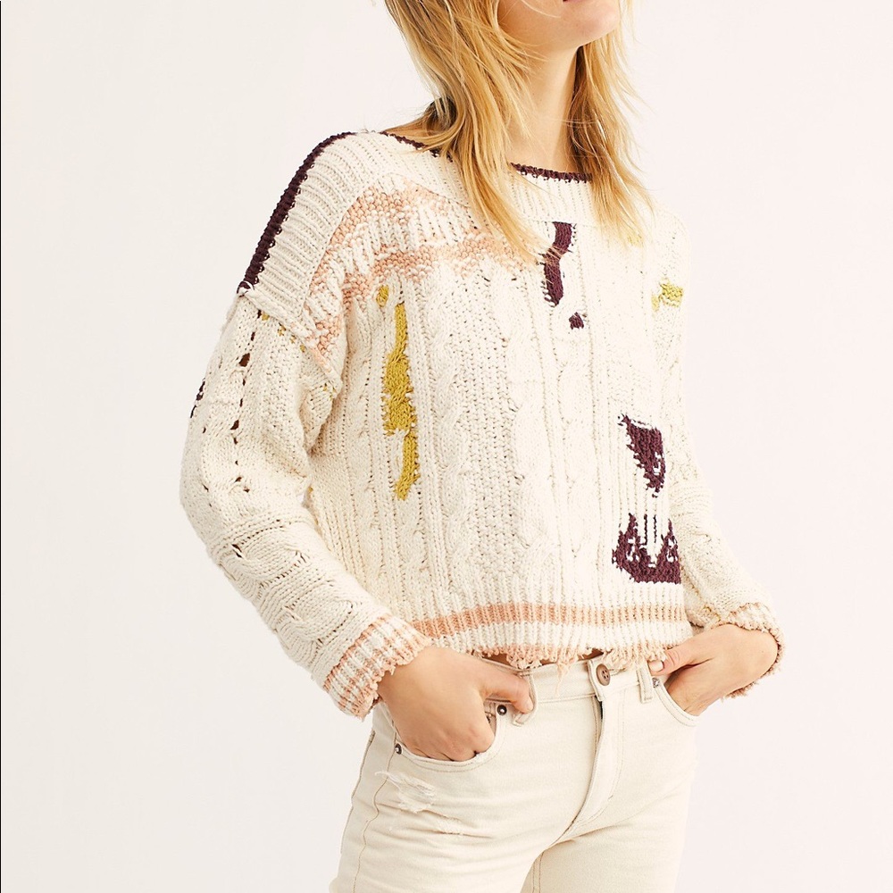 Free People Throwing Shapes Pullover Sweater